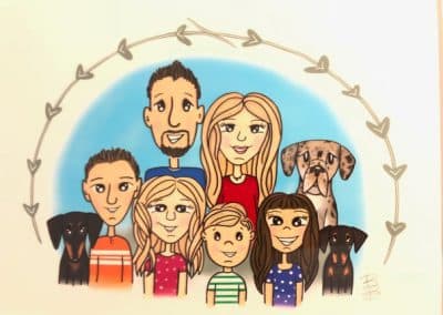 Drawing of Bob Olson and Family