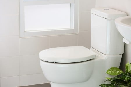 new toilet installation - white