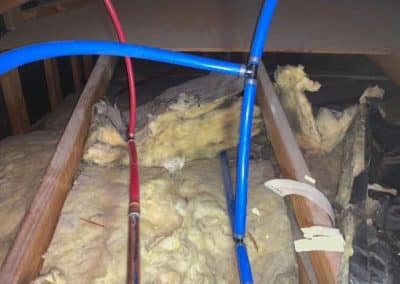 Re-pipe job in attic by RT Olson Plumbing Company in Riverside CA
