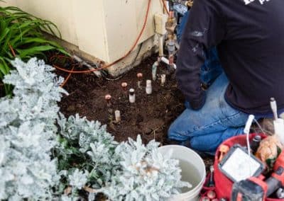 sprinkler re-pipe and new controls being installed