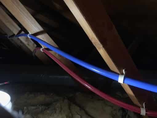Re-pipe job in an attic