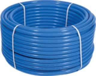 a 100 ft. coil of blue PEX pipe