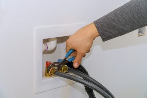 washing machine hoses connection at wall