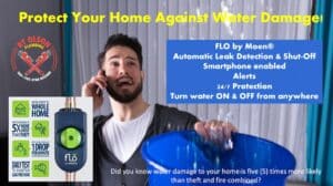 Protect your home against water damage with Moen Flo leak sensor - RT Olson Plumbing in Corona CA