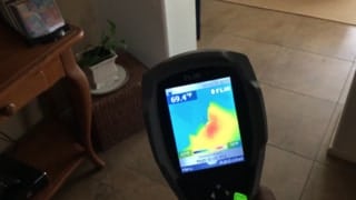 using thermal camera to find slab leak-