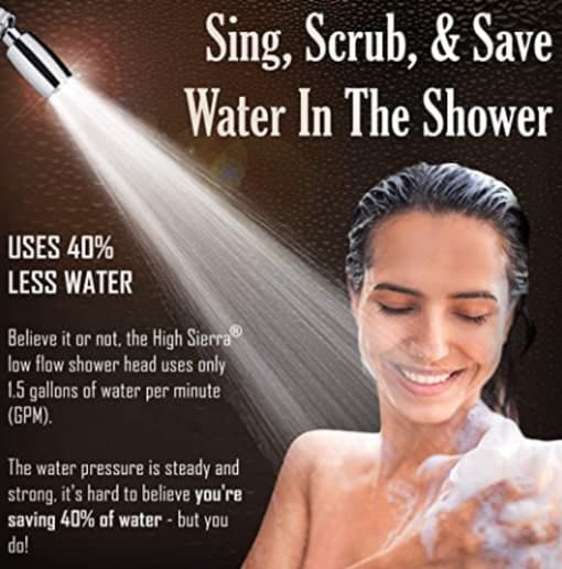 low flow water saving shower head