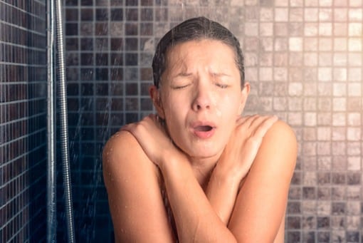 cold shower because water heater needs repair