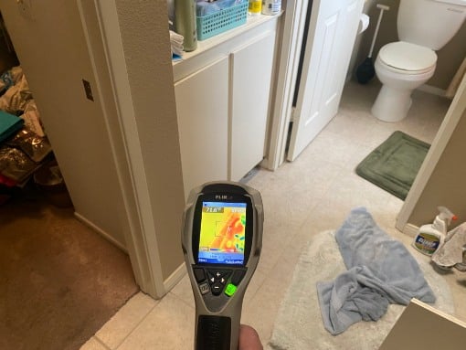 Riverside CA water leak detection using thermal camera