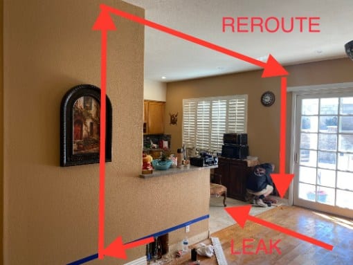 reroute plumbing water lines - repipe plumbing in home