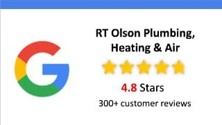 Google Reviews Badge - RT Olson Plumbing, Heating & Air
