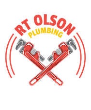 RT Olson Plumbing, Heating, & Air Conditoning Logo - white -188px for mobile
