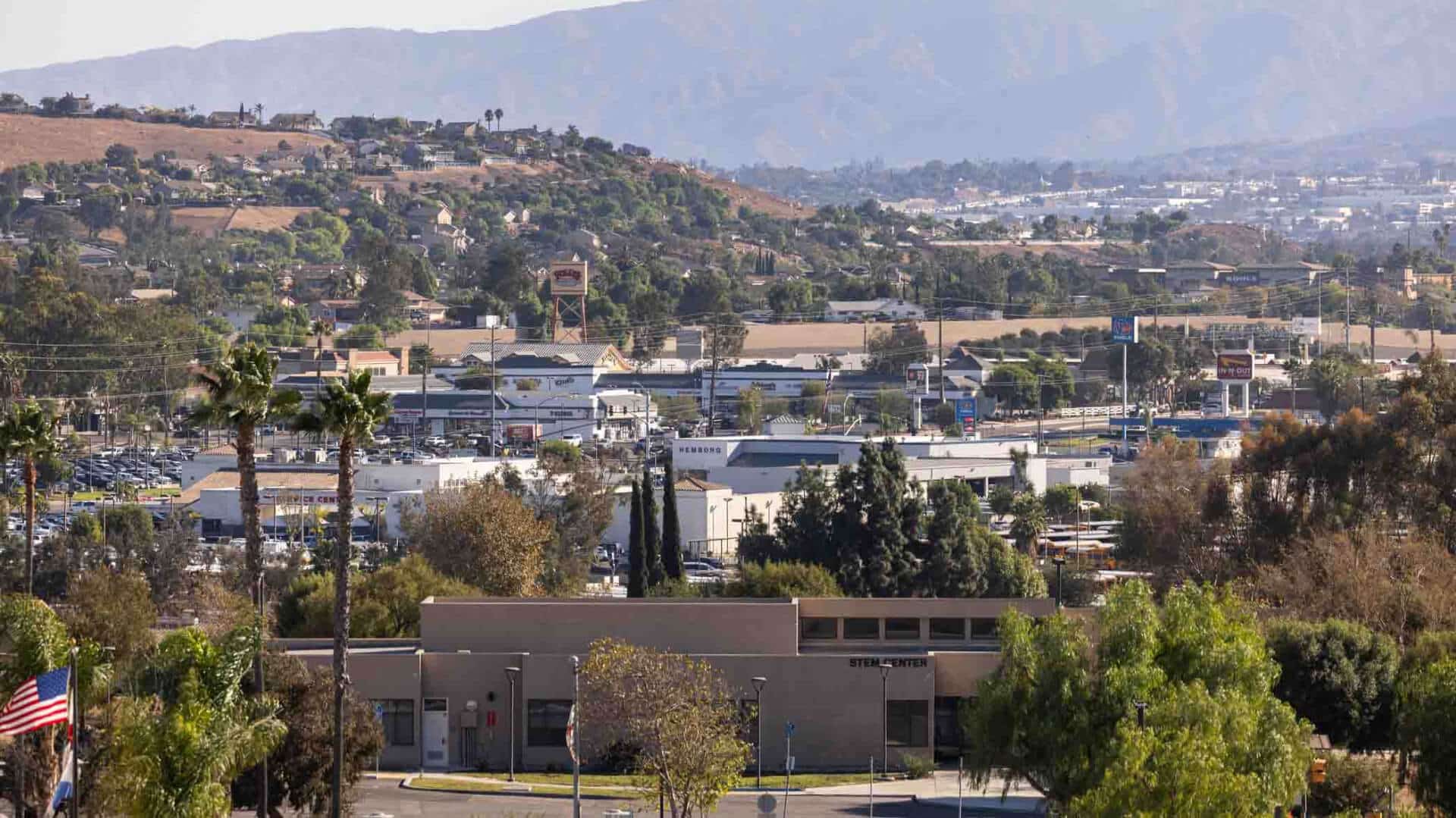 Ontario CA skyline photo - service area for RT Olson Plumbing